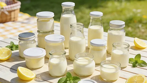 عبوات زجاجية لمنتجات الألبان والبودينغ