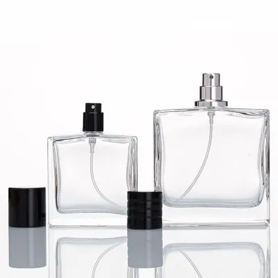 زجاجات عطور زجاجية مسطحة (30 مل / 50 مل / 100 مل)