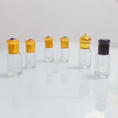 عبوات عطور زجاجية 'رول أون' بسعات 3 مل، 6 مل، 9 مل، و12 مل مع أغطية لولبية (أغطية لف)
