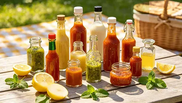 قوارير زجاج للشطة والصوص والكاتشب